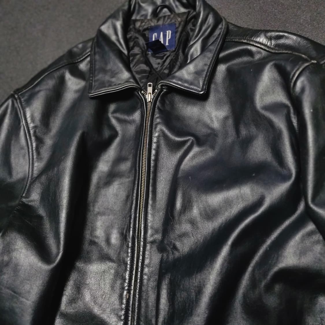 올드갭 블랙 레더 자켓 xl 상품이미지2