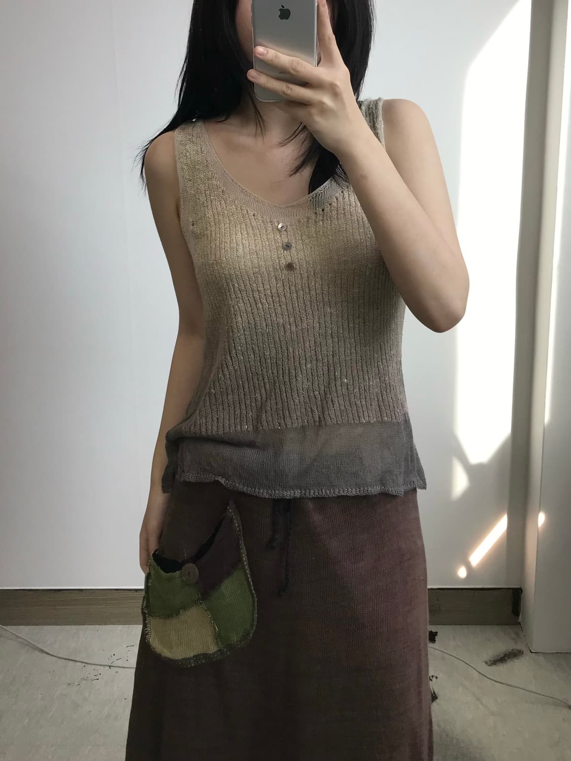 빈티지 그라데이션 슬리브리스 나시 상품이미지1