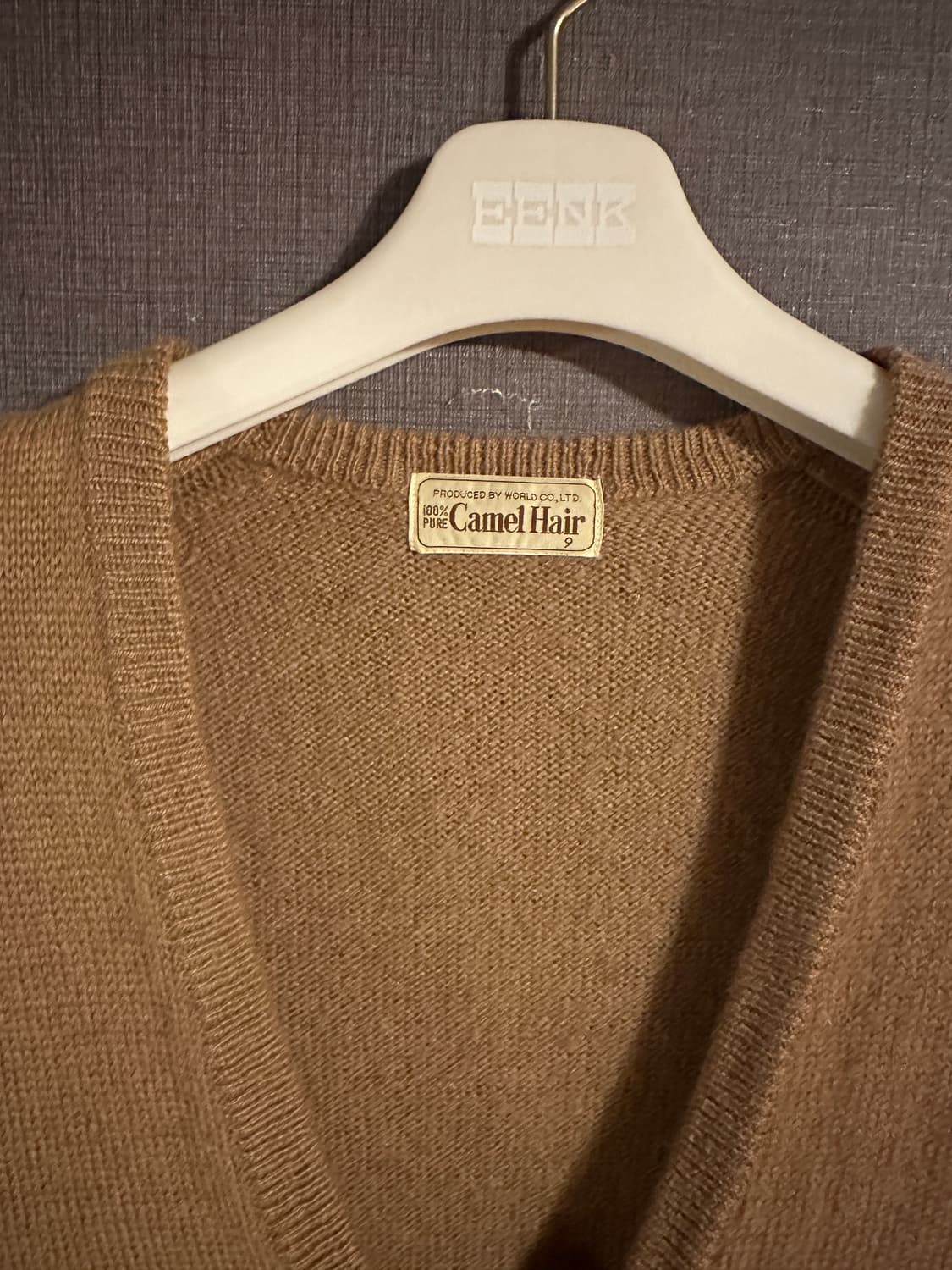 카멜 헤어 100% 브이넥 니트 조끼 베스트 상품이미지2