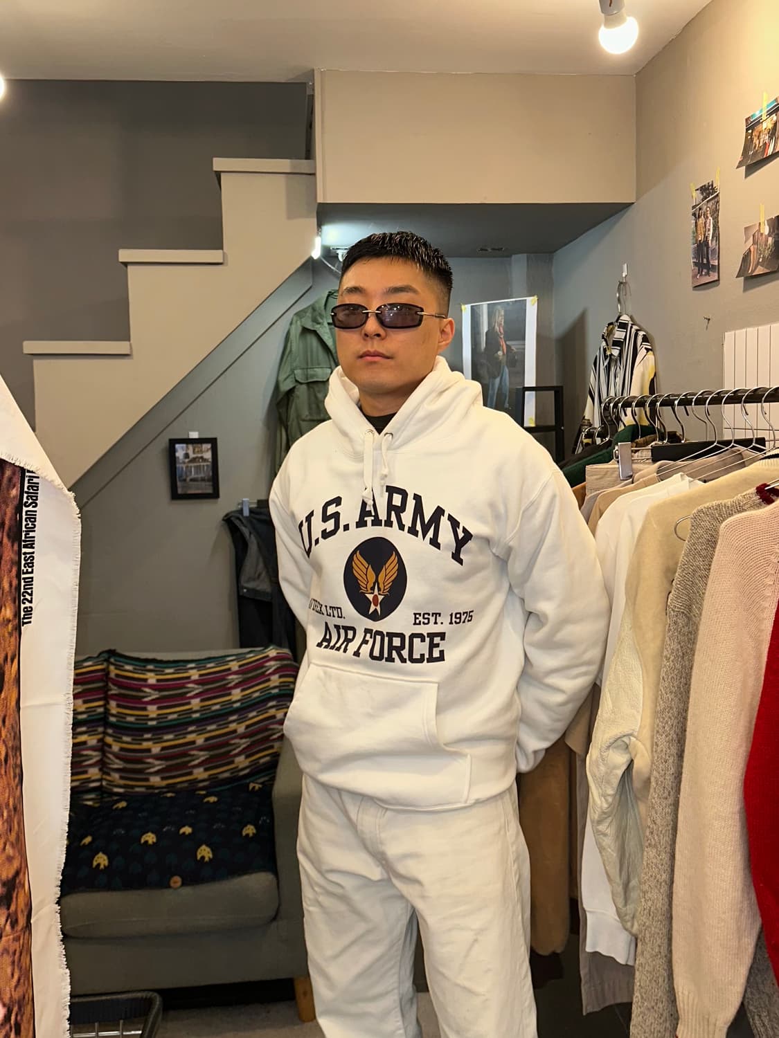 Avirex U.S. Air Force logo print hood 상품이미지2