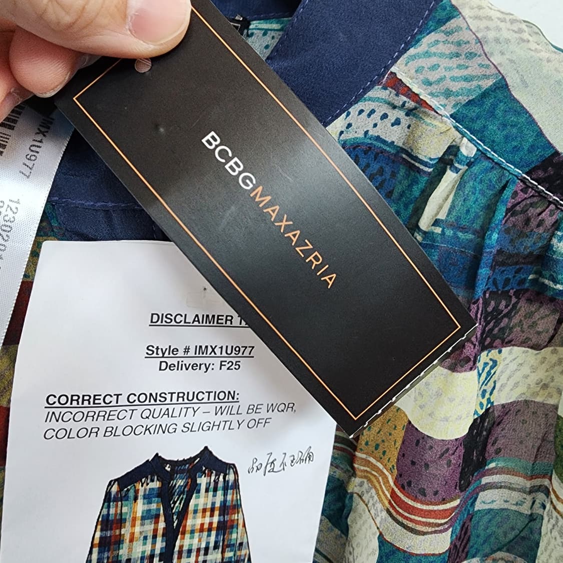 BCBG 체크 패턴 실크 블라우스 상품이미지8