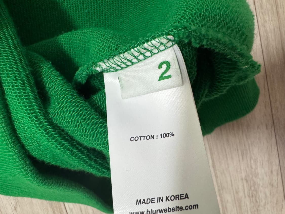 블러 스웻셔츠 맨투맨 그린 2사이즈 상품이미지3