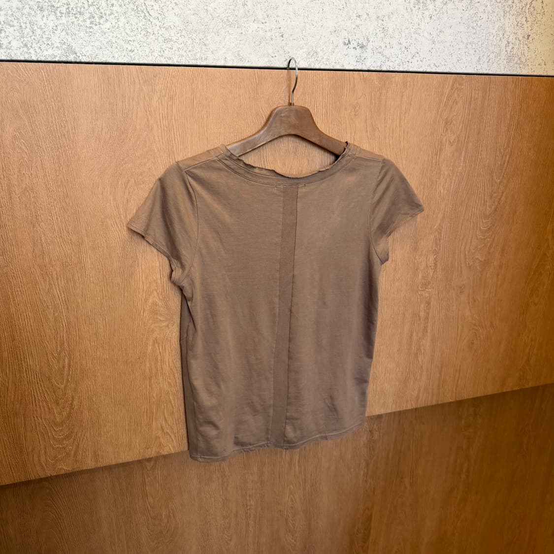 빈티지 브이넥 반팔 티셔츠 컷오프 디테일 브라운 k59 상품이미지5