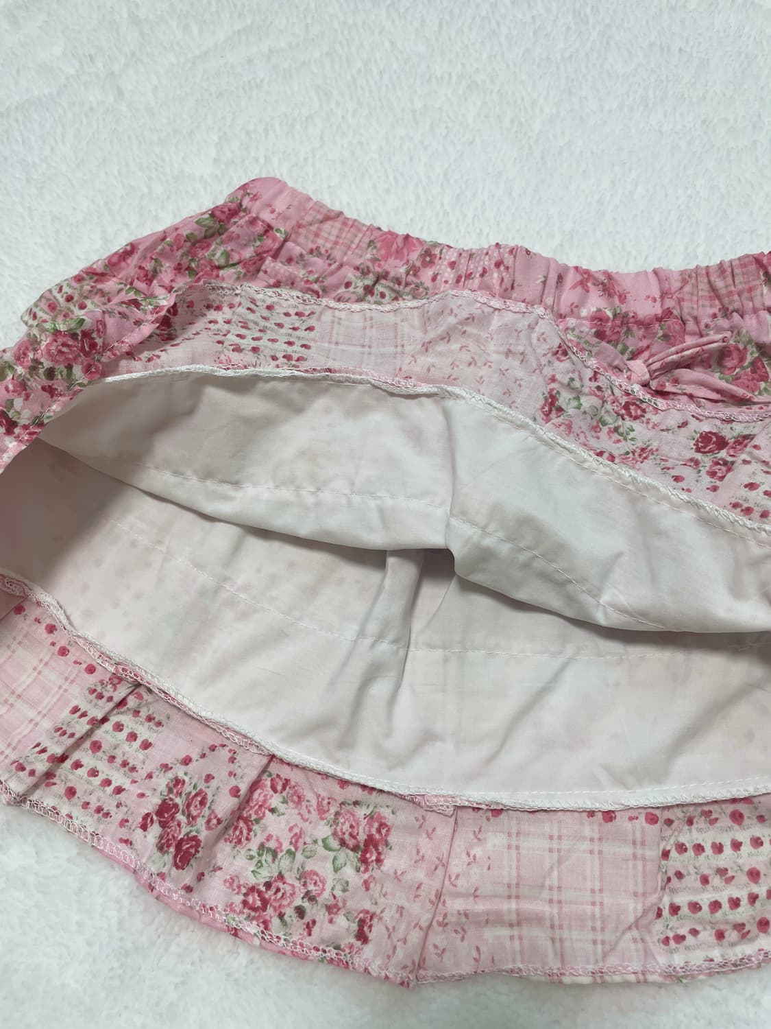 빈티지 프린팅 패치 캉캉 스커트 핑크 /모리 모리걸 상품이미지3