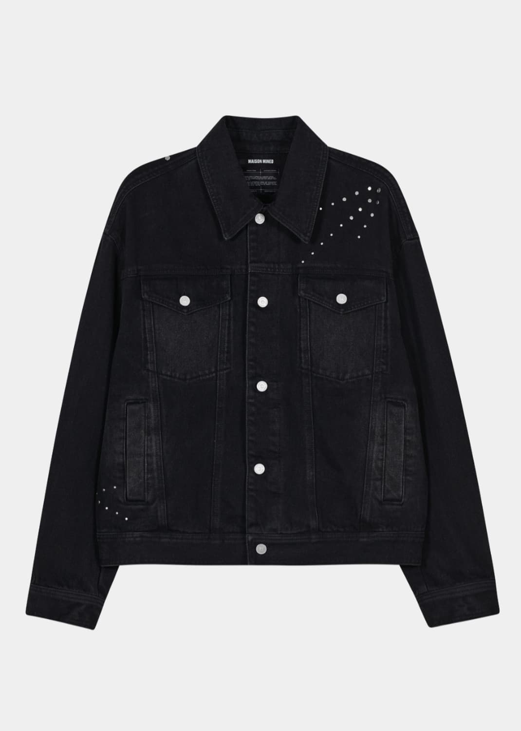 메종미네드 스터드 데님 트러커 블랙 s 상품이미지6