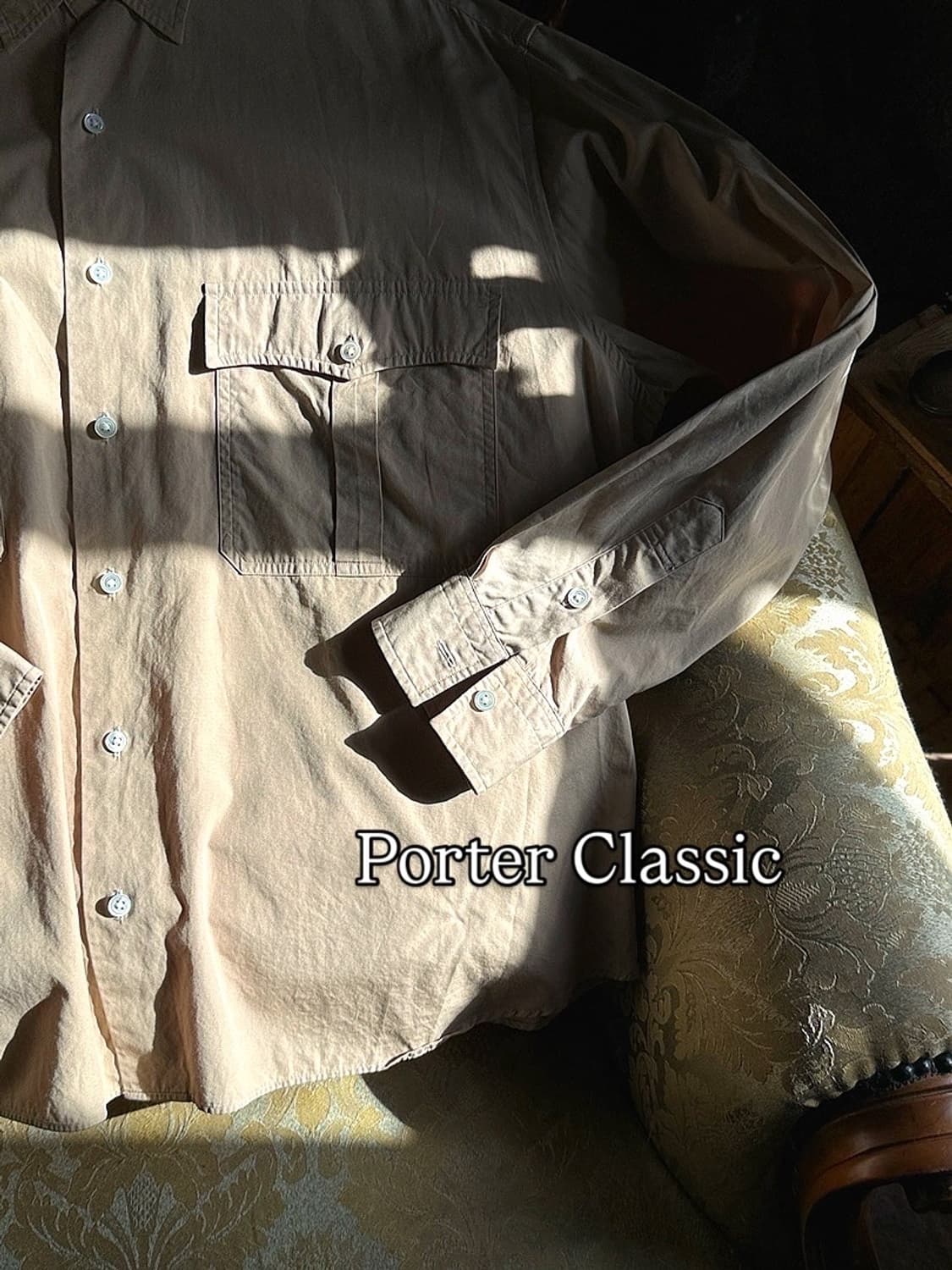 Porter Classic Roll Up Shirt Beige Color 상품이미지1