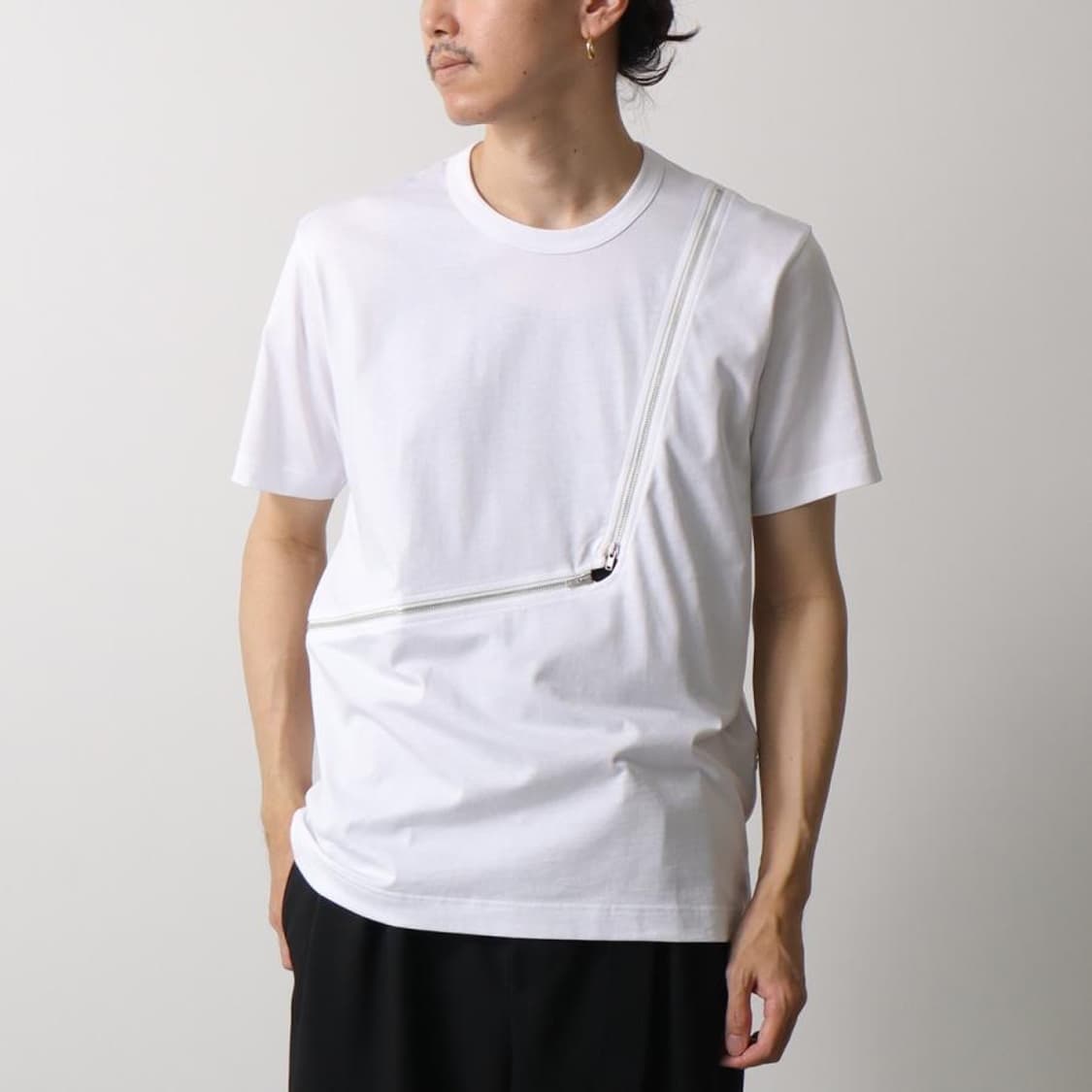 [M,L,XL]꼼데가르송 26ss 지퍼 티셔츠/화이트 상품이미지2