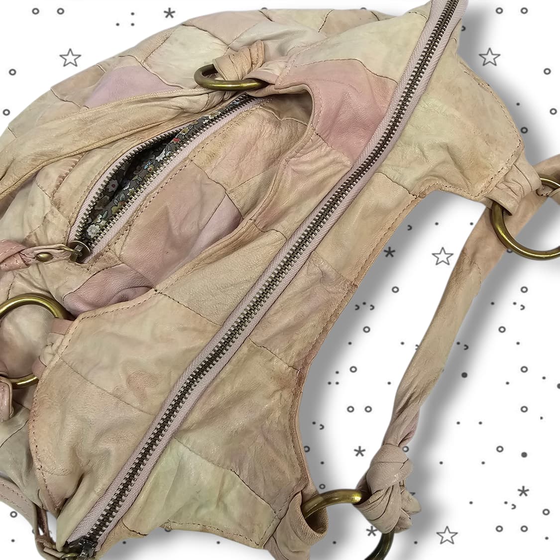 Maroon 양가죽 패치워크 토트백 상품이미지9