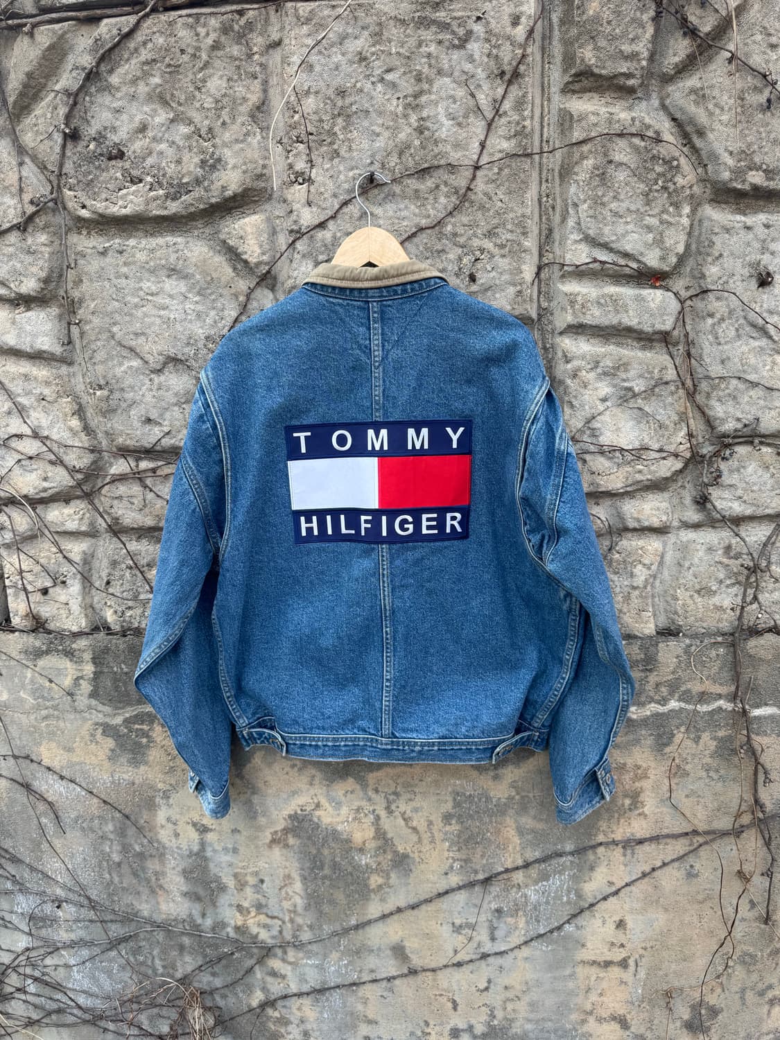 90s 타미힐피거 빈티지 빅 로고 데님 자켓 L 상품이미지1
