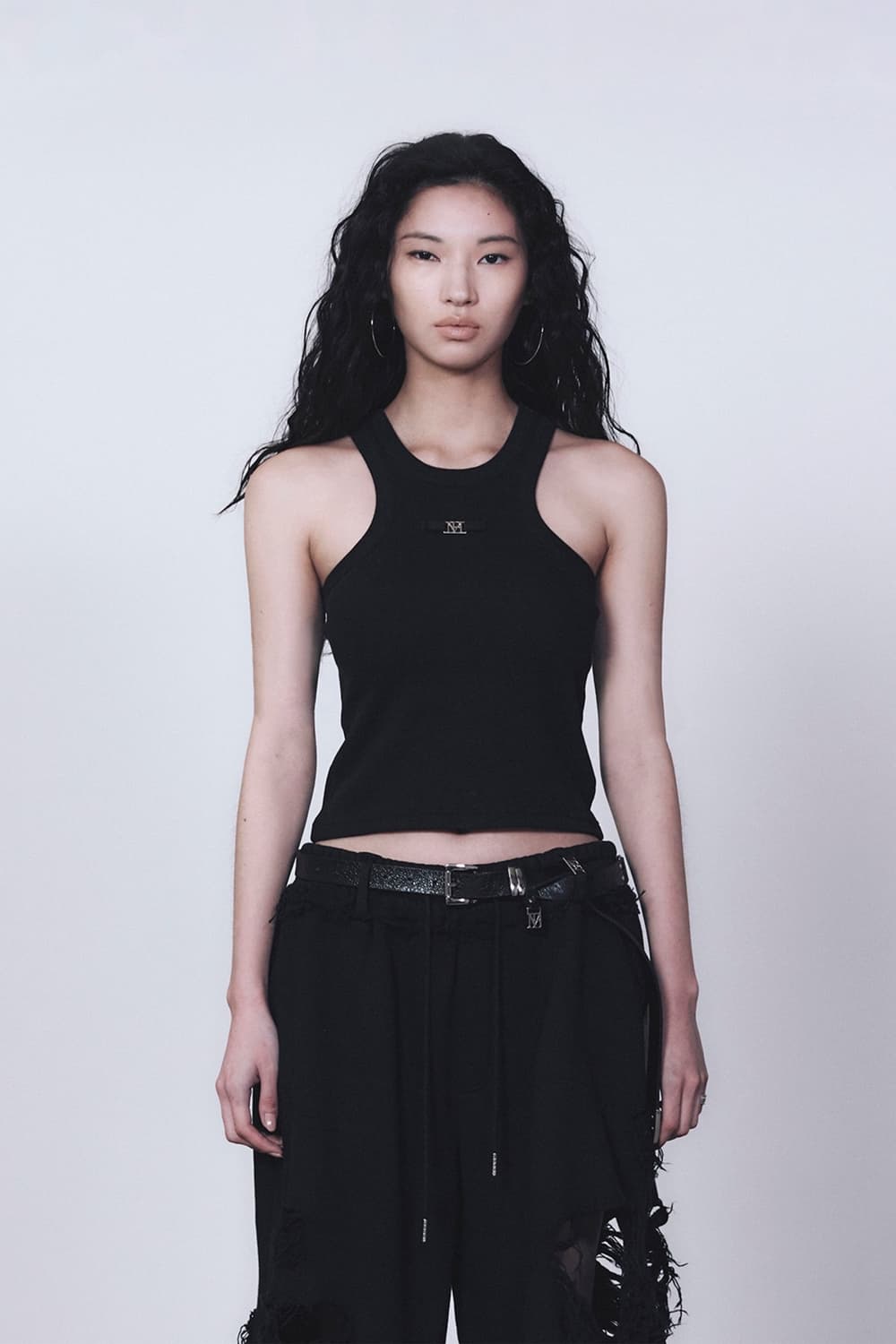 트리밍버드 메탈 로고 슬리브리스 블랙 상품이미지1