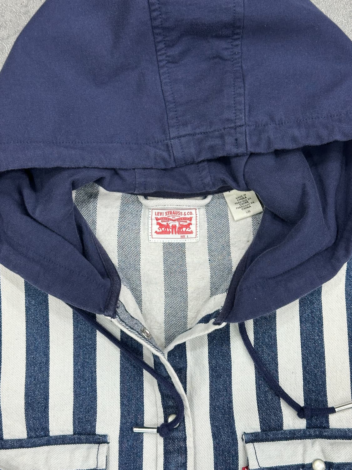 리바이스 스트라이프 후드 셔츠 상품이미지4