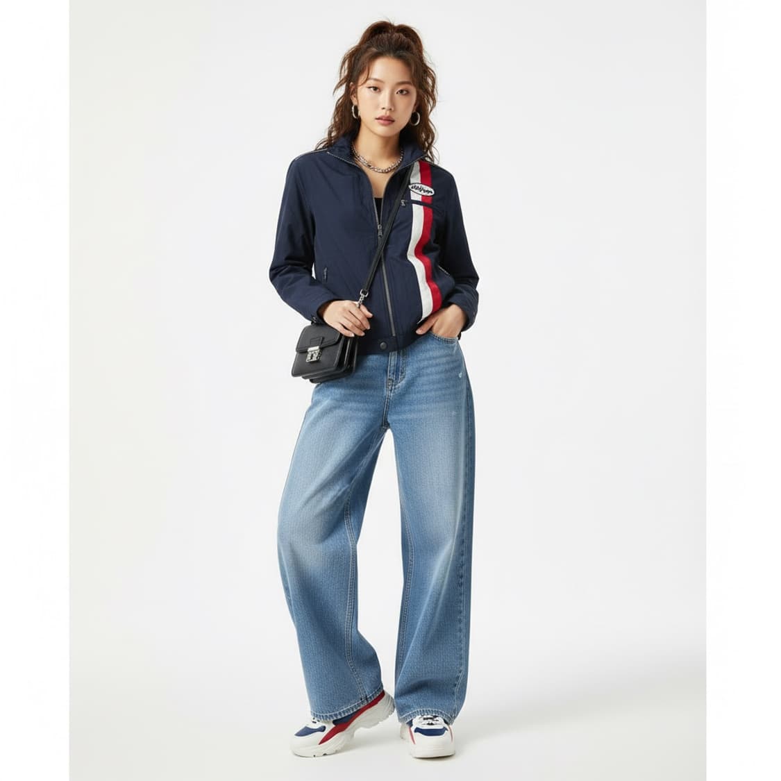 Tommy Hilfiger 타미힐피거 레이싱 자켓 네이비 XL (90s) 상품이미지1