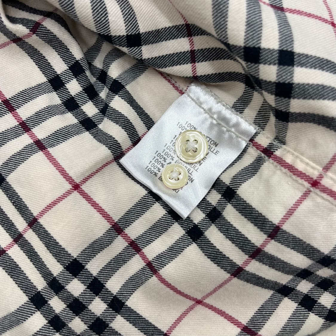 버버리 노바체크 버건디로고 셔츠 상품이미지6