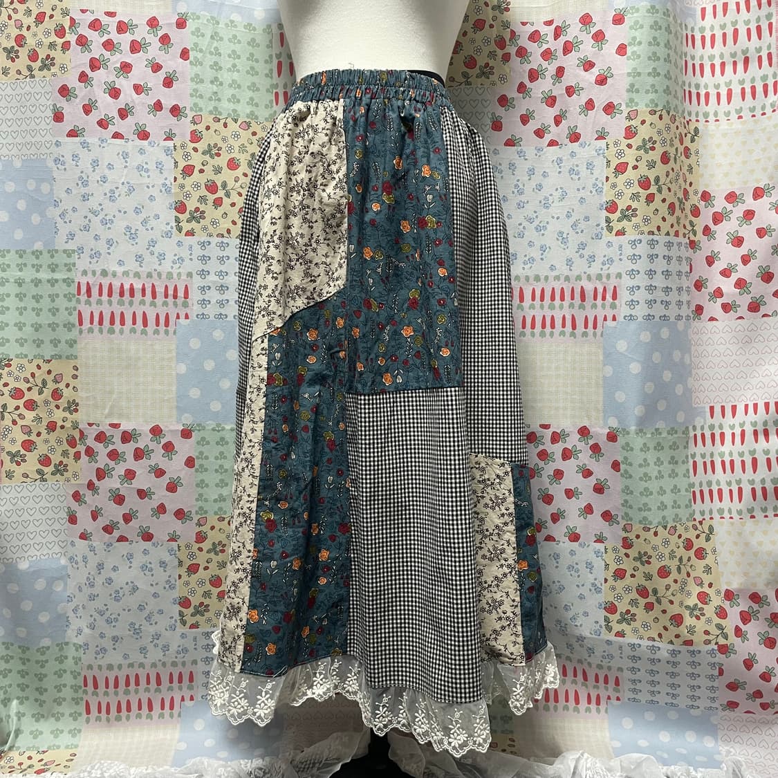 플라워 패치 스커트 #모리걸 상품이미지3