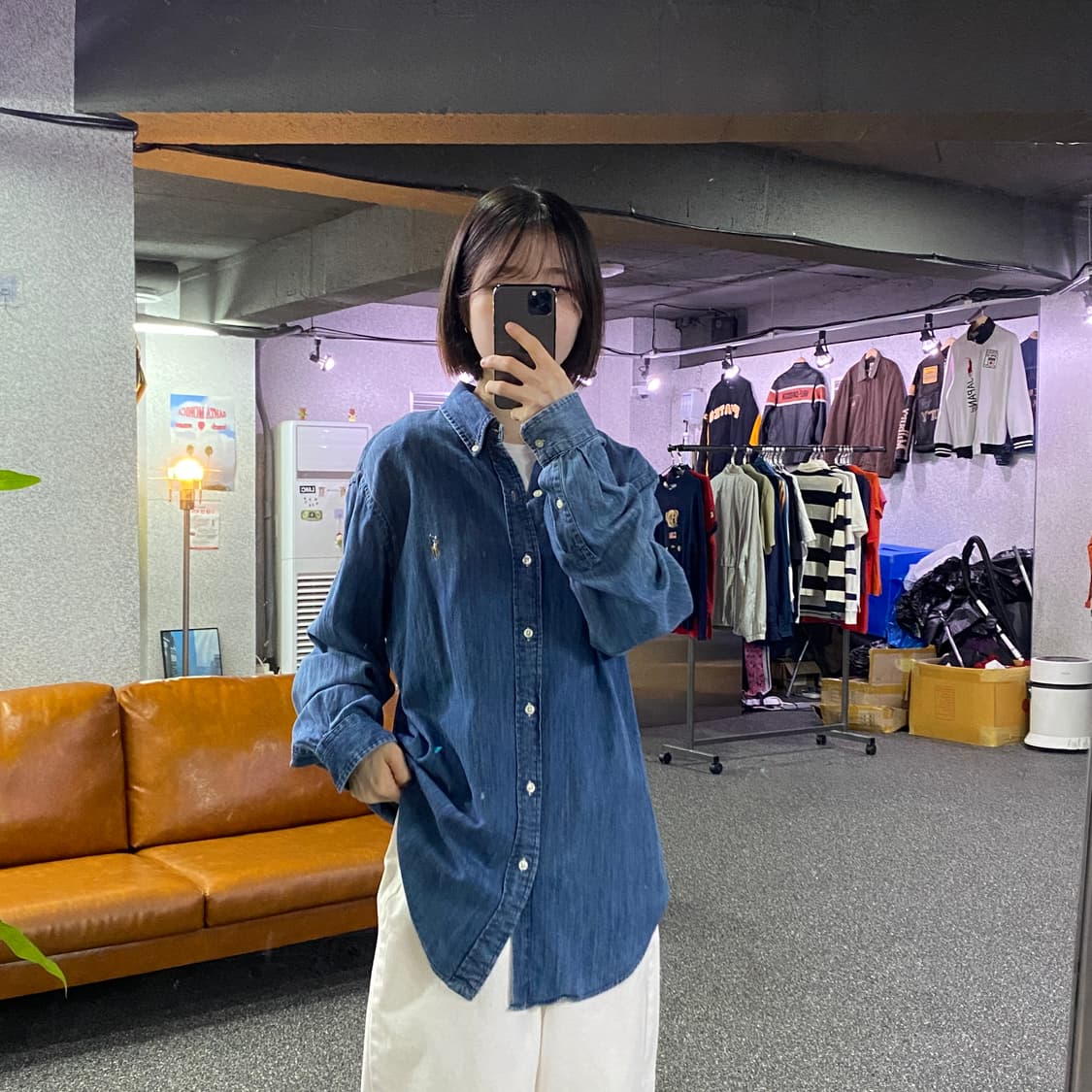 폴로 랄프로렌 데님 클래식핏 셔츠 B4878 상품이미지1