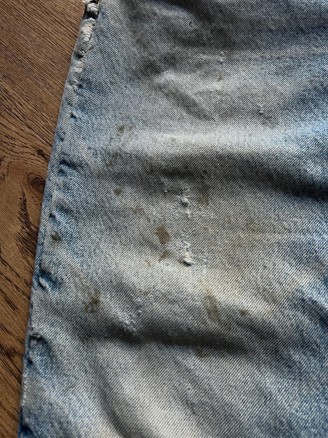 [34]칼하트 USA 플리스 라이닝 더티워싱 워크 데님 팬츠 상품이미지5