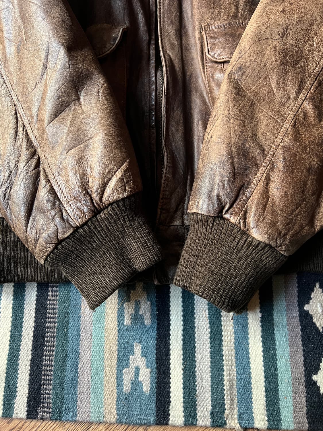 [S]90's USA 빈티지 리얼레더 A-2 플라이트 자켓 상품이미지5