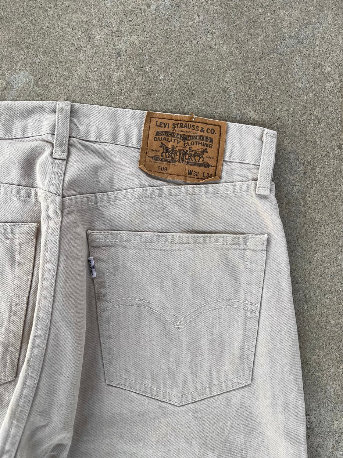90s 빈티지 리바이스 509 데님 팬츠 베이지 상품이미지8
