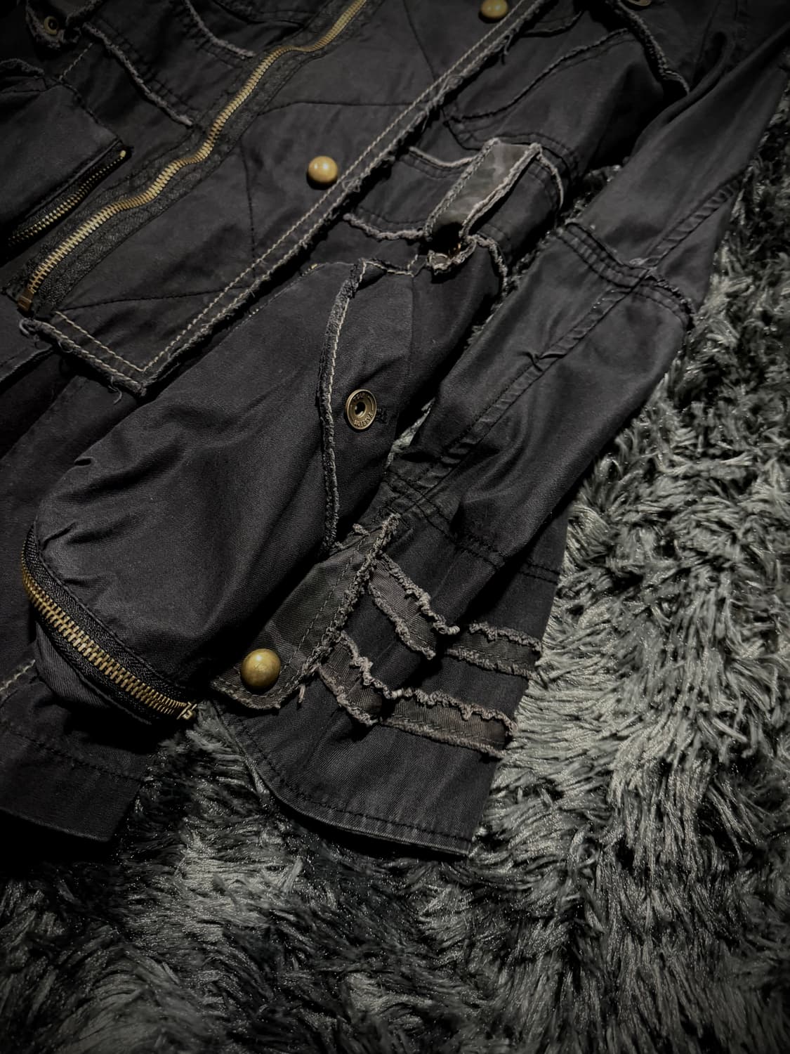 블랙 멀티포켓 그런지 디테일 밀리터리 자켓 상품이미지5