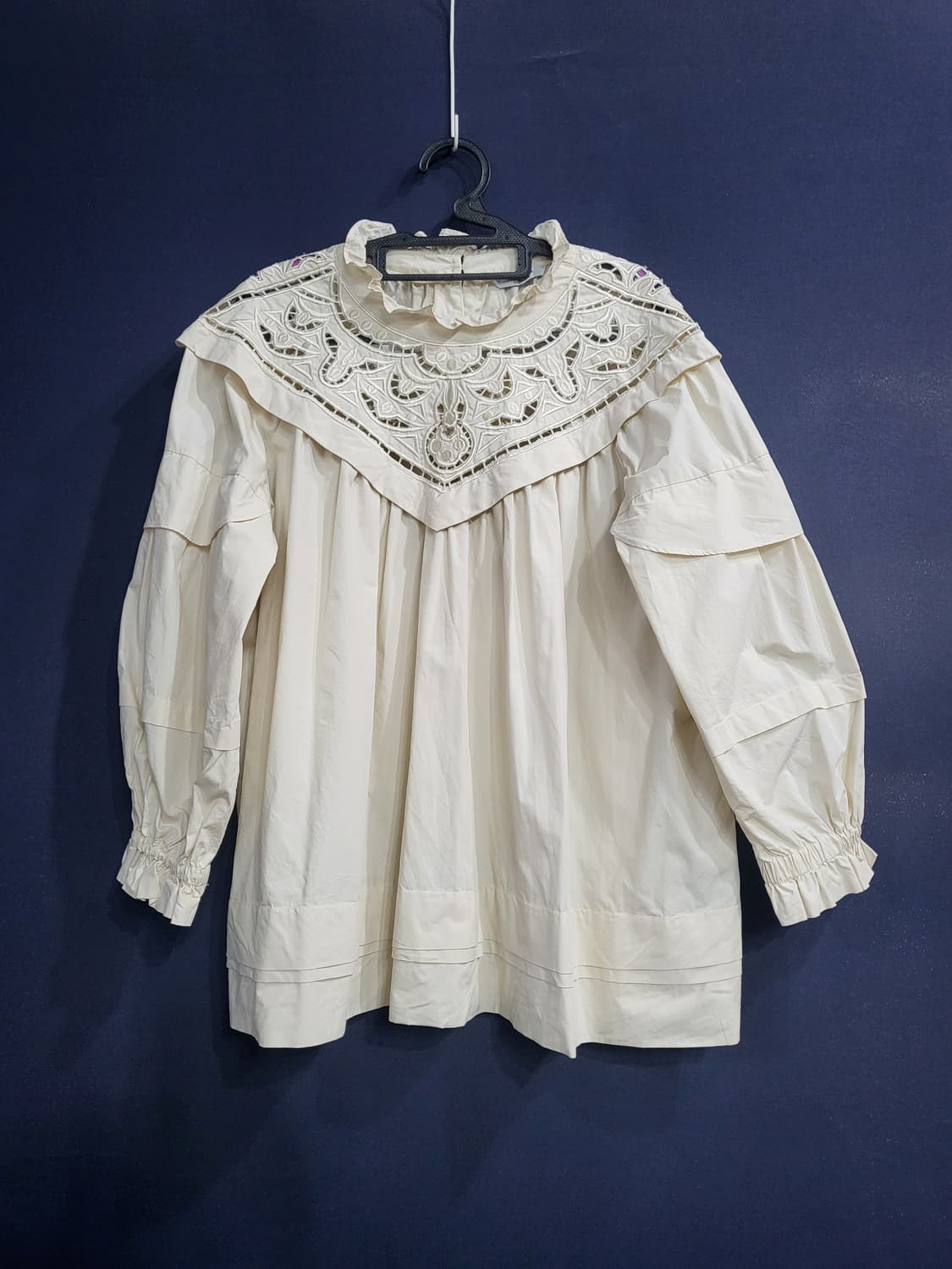 벌룬 코튼면 블라우스 상품이미지1