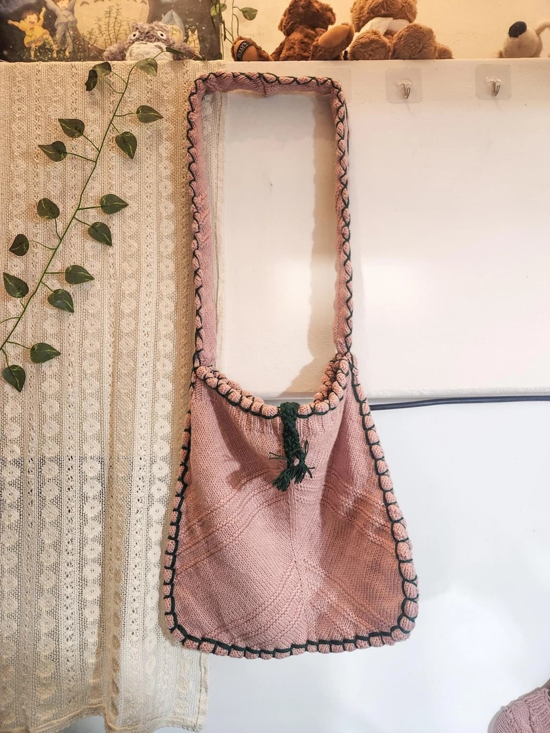 빈티지니트 크로스백 빅백 리폼가방 리사이클링 상품이미지1