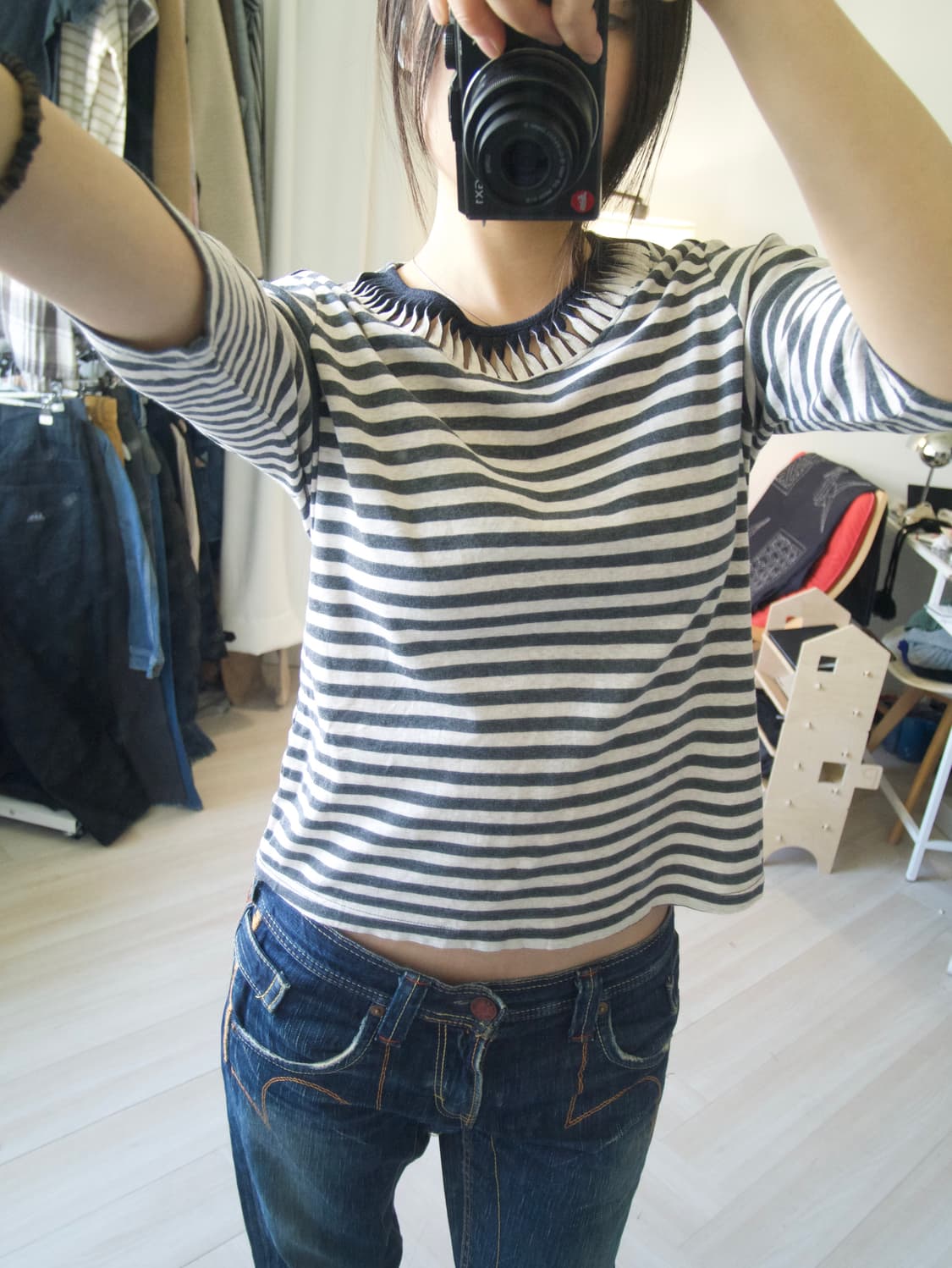 [COLORISTA] twist neck stripe sleeve 상품이미지2