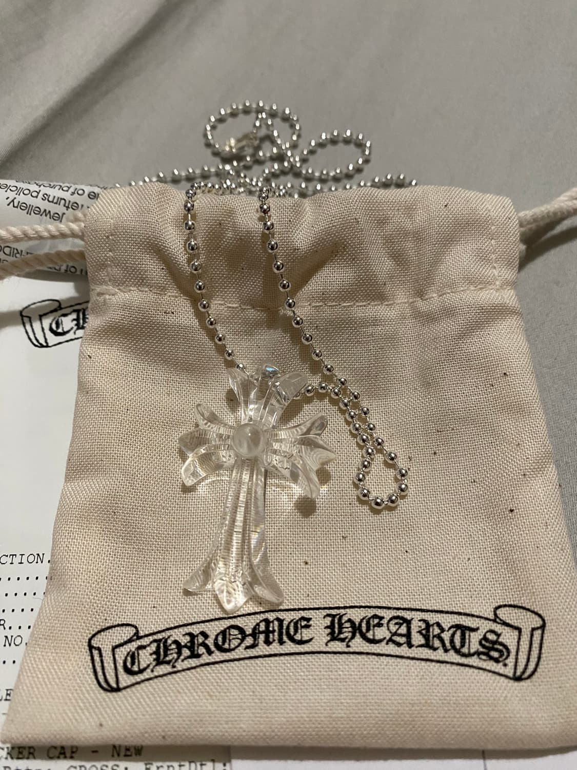 [OS] 크롬하츠 실리크롬 CH 크로스 볼체인 목걸이 2025 클리어 상품이미지1