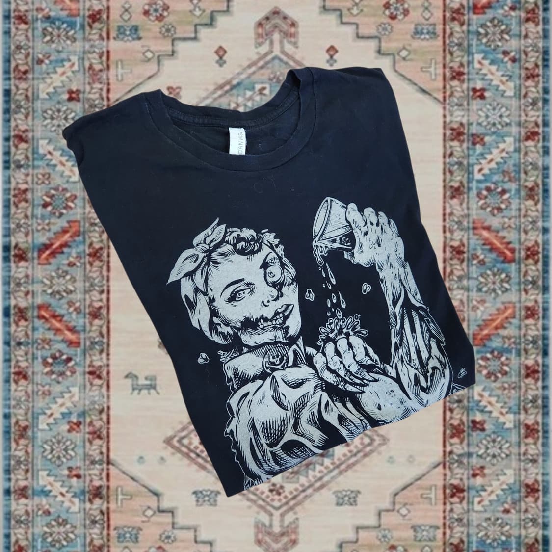 Zombie Rosie Riveter 빈티지 그래픽 티셔츠 (L) 상품이미지3