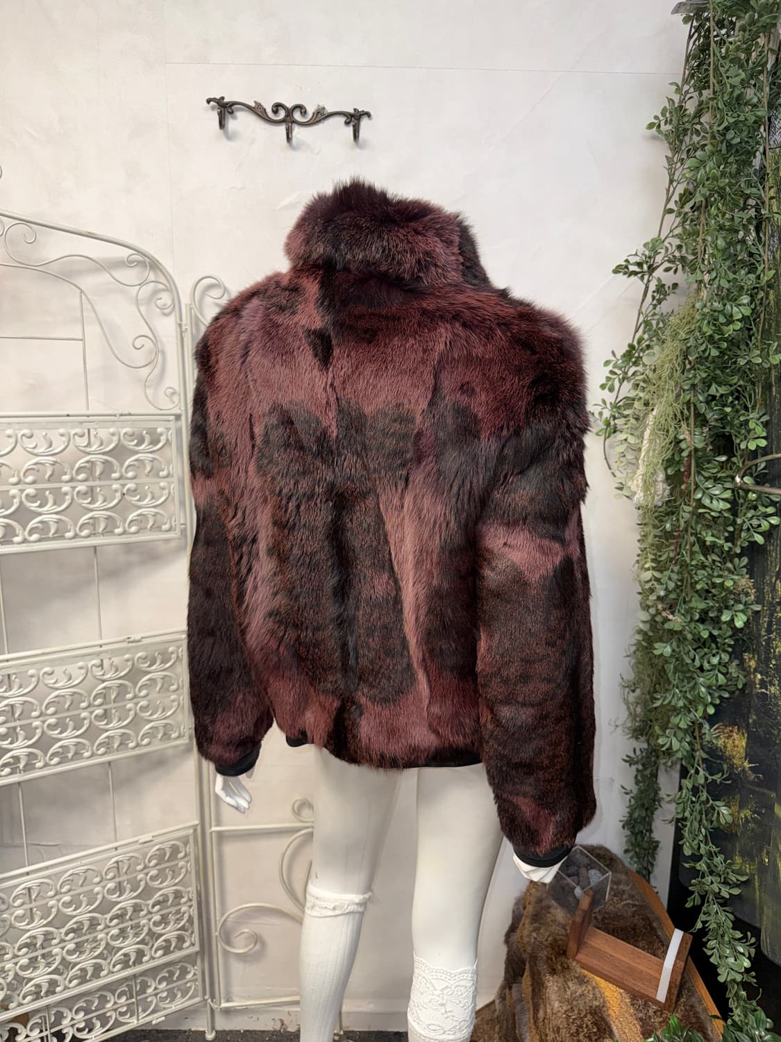 Cherry red animal pattern fur jacket 상품이미지7