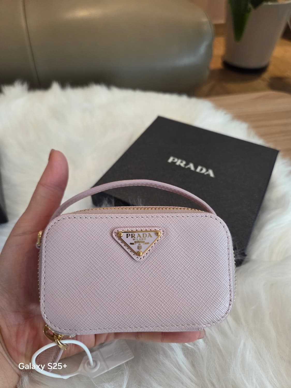 프라다 사피아노 레더 미니 파우치 알라바스터 핑크 상품이미지2