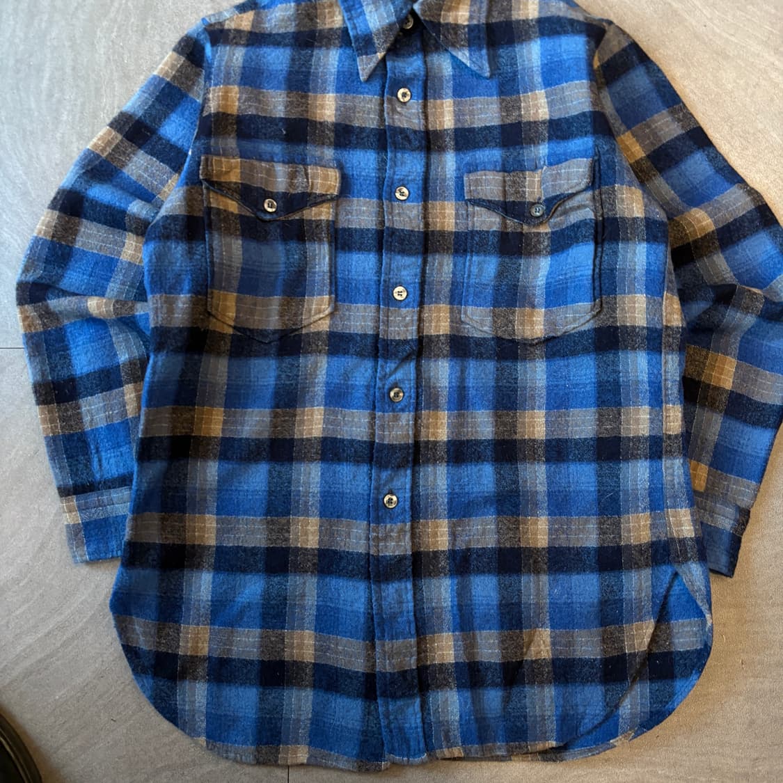 80년대 미국 생산 펜들턴 체크 울 셔츠  상품이미지4