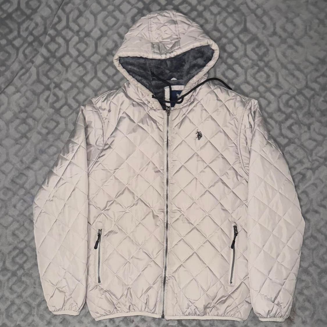 18FW U.S 폴로 아센 빅포니 블록 다운 패딩 화이트 상품이미지1