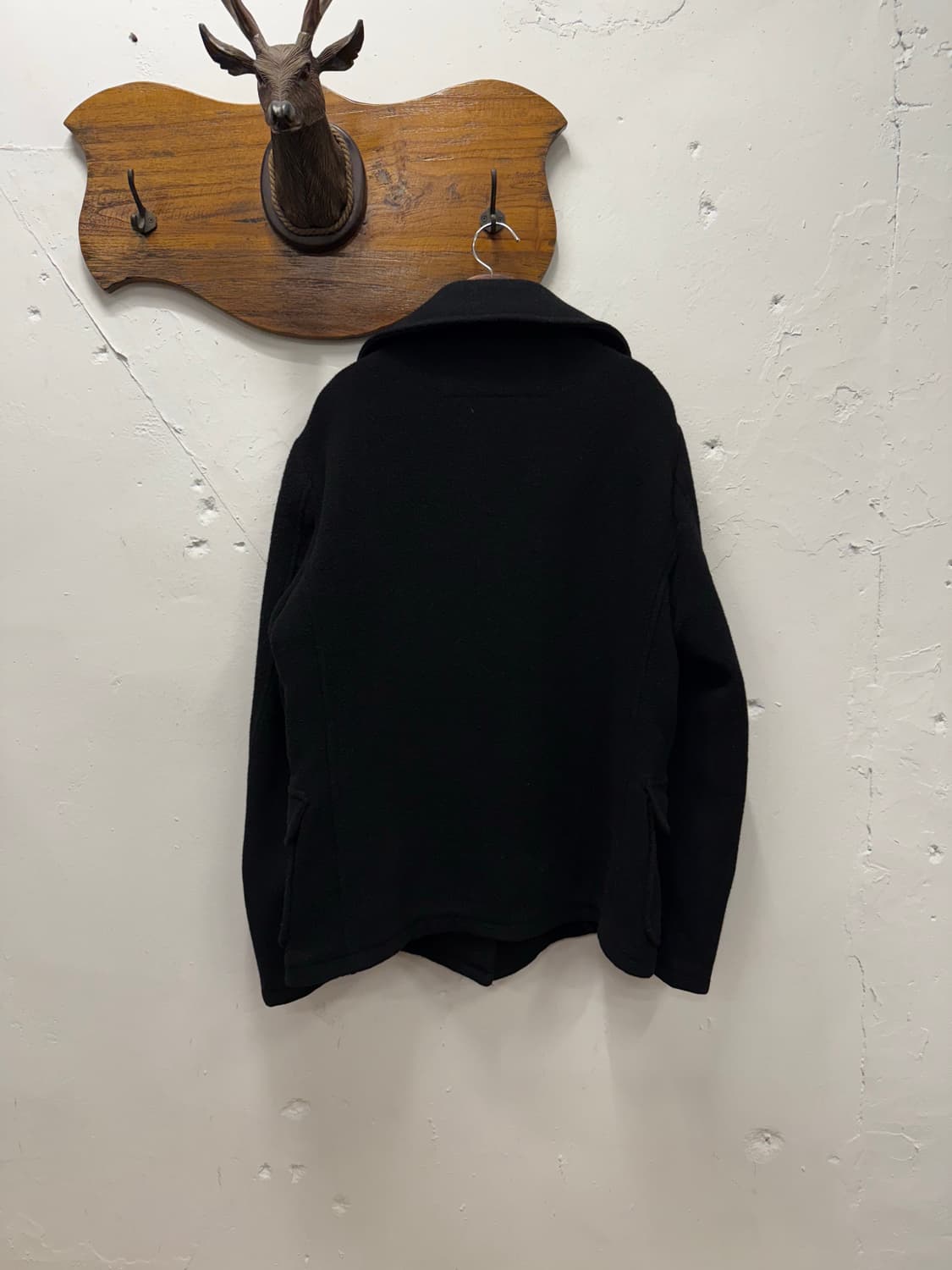 L) Ciaopanic Black Wool Pea Coat 상품이미지4