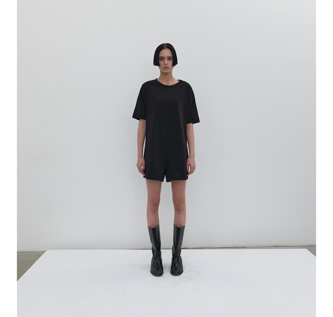 낫띵에브리띵 미니멀 코튼 바디수트 블랙 상품이미지1