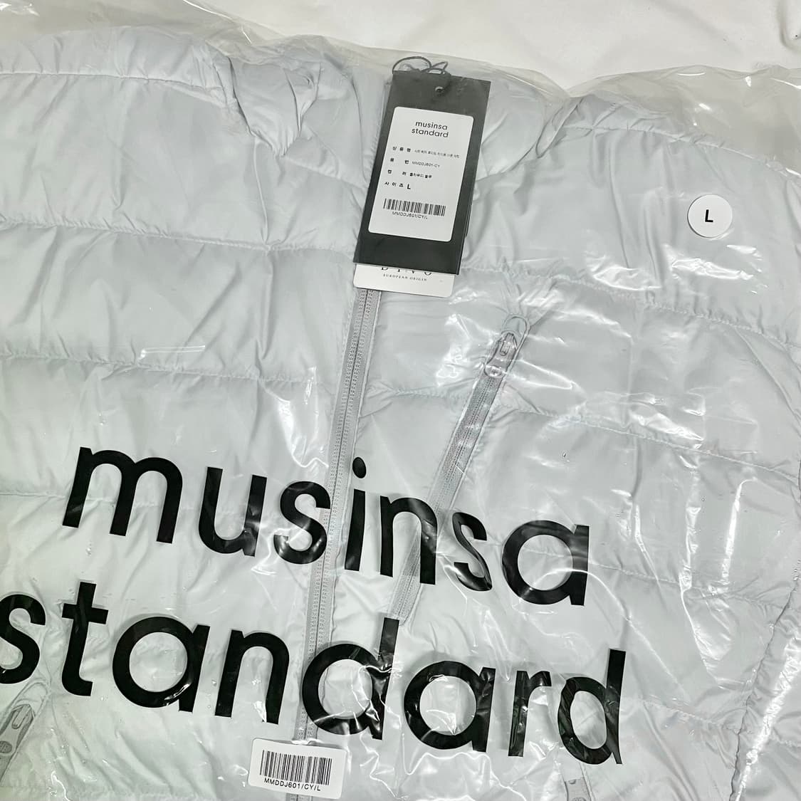 [L size] 무신사스탠다드 시티레저 후드 패딩 클라우디 블루 상품이미지1