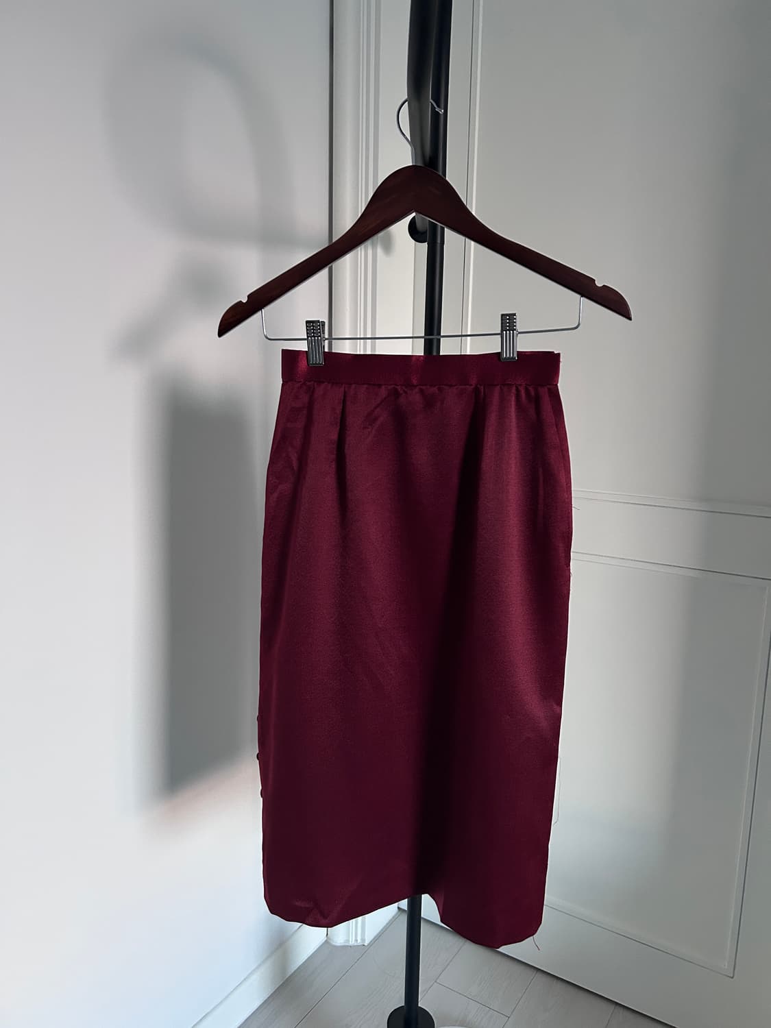 Satin Button Midi Skirt / 빈티지 미디 스커트 상품이미지4