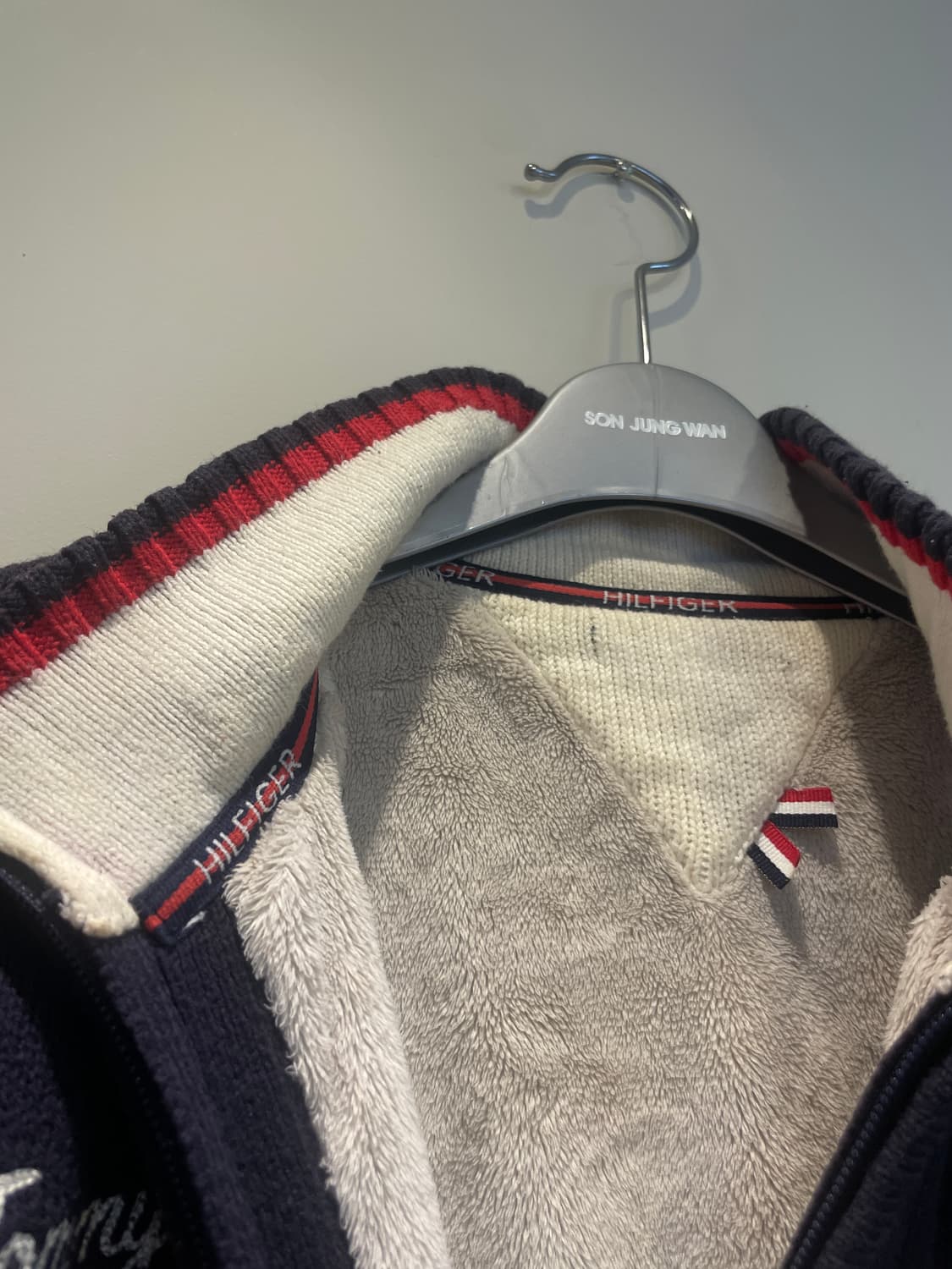 빈티지 타미힐피거 네이비 니트 집업 상품이미지5