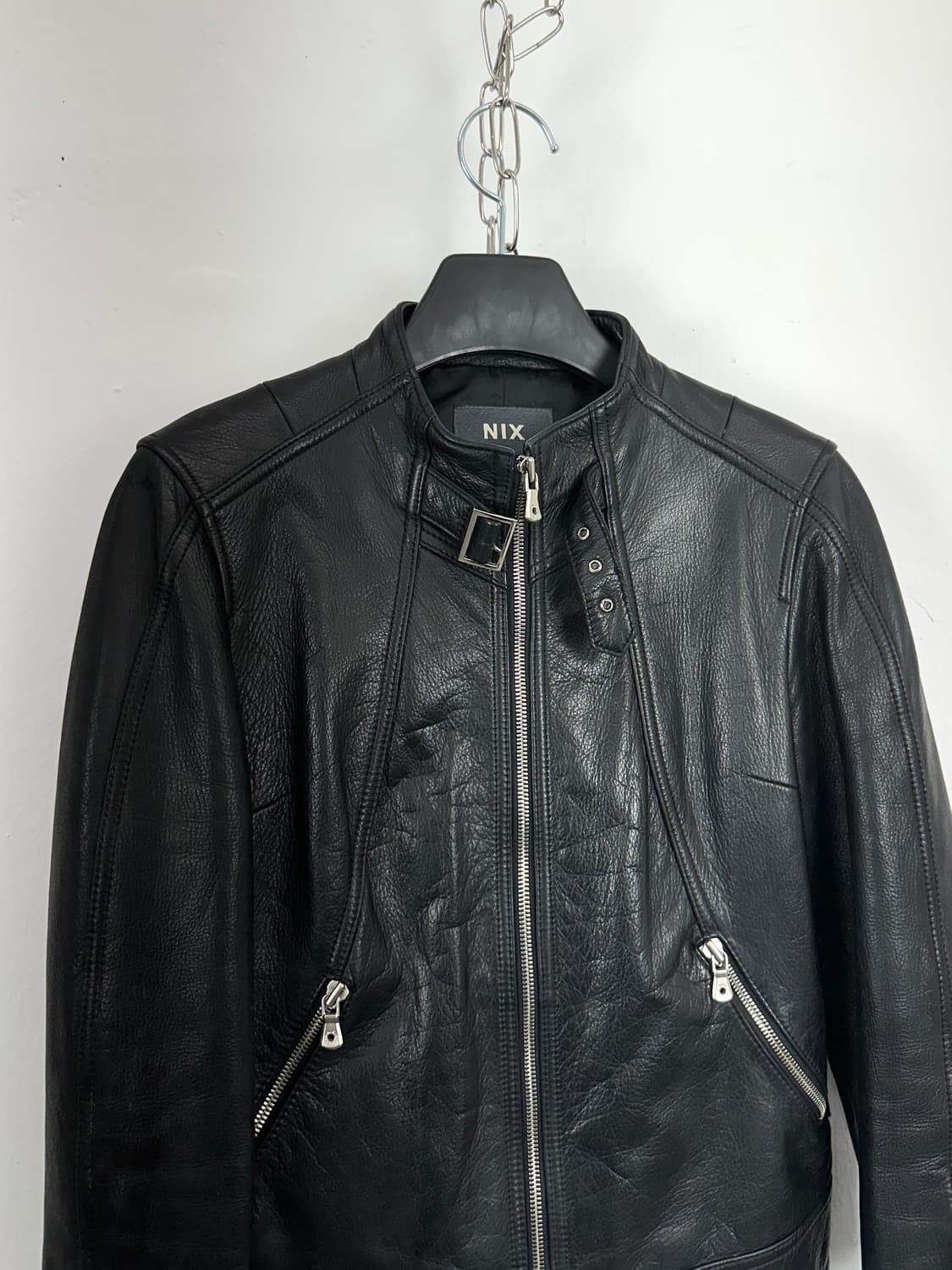 Cowhide Leather Zip-Up Jacket 상품이미지7