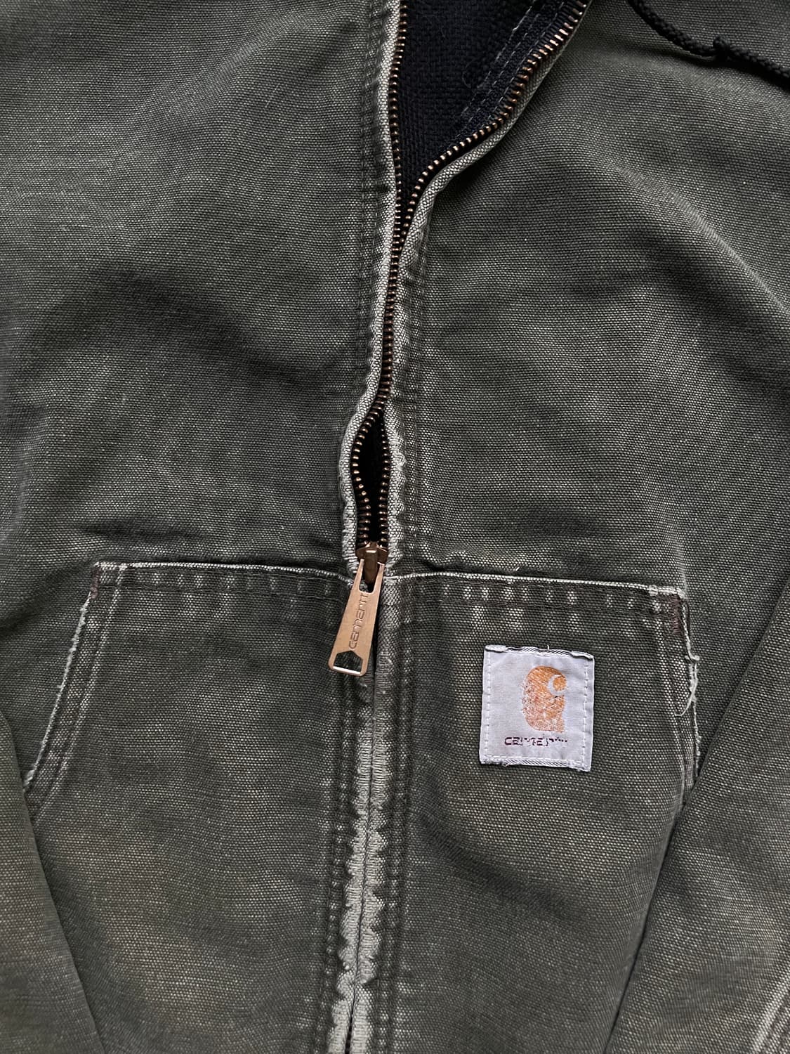 90s 칼하트 JR104 그린 액티브 자켓 OG 후드자켓 상품이미지4