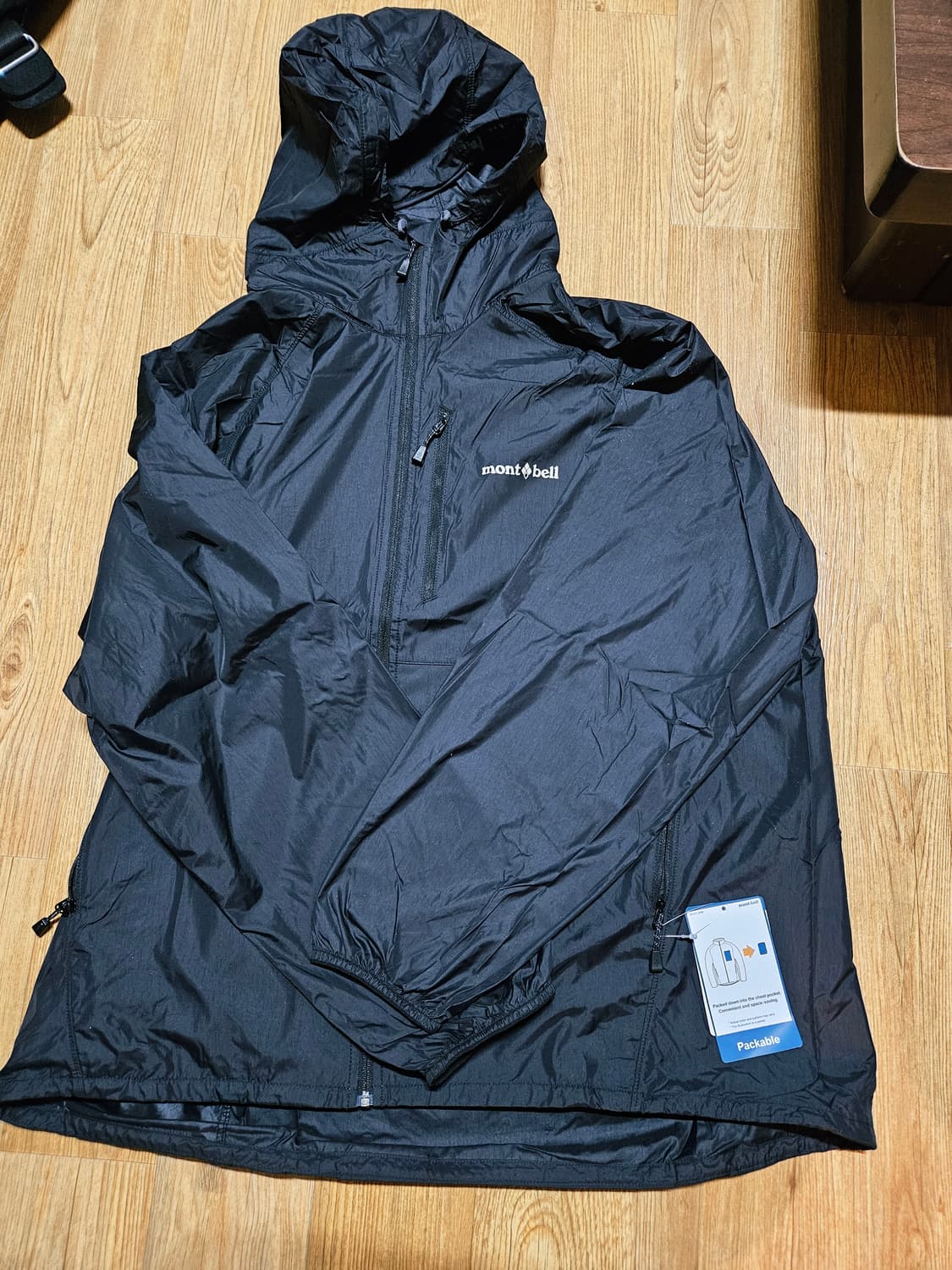 [L-R] 몽벨 윈드블라스트 바람막이 블랙 상품이미지3