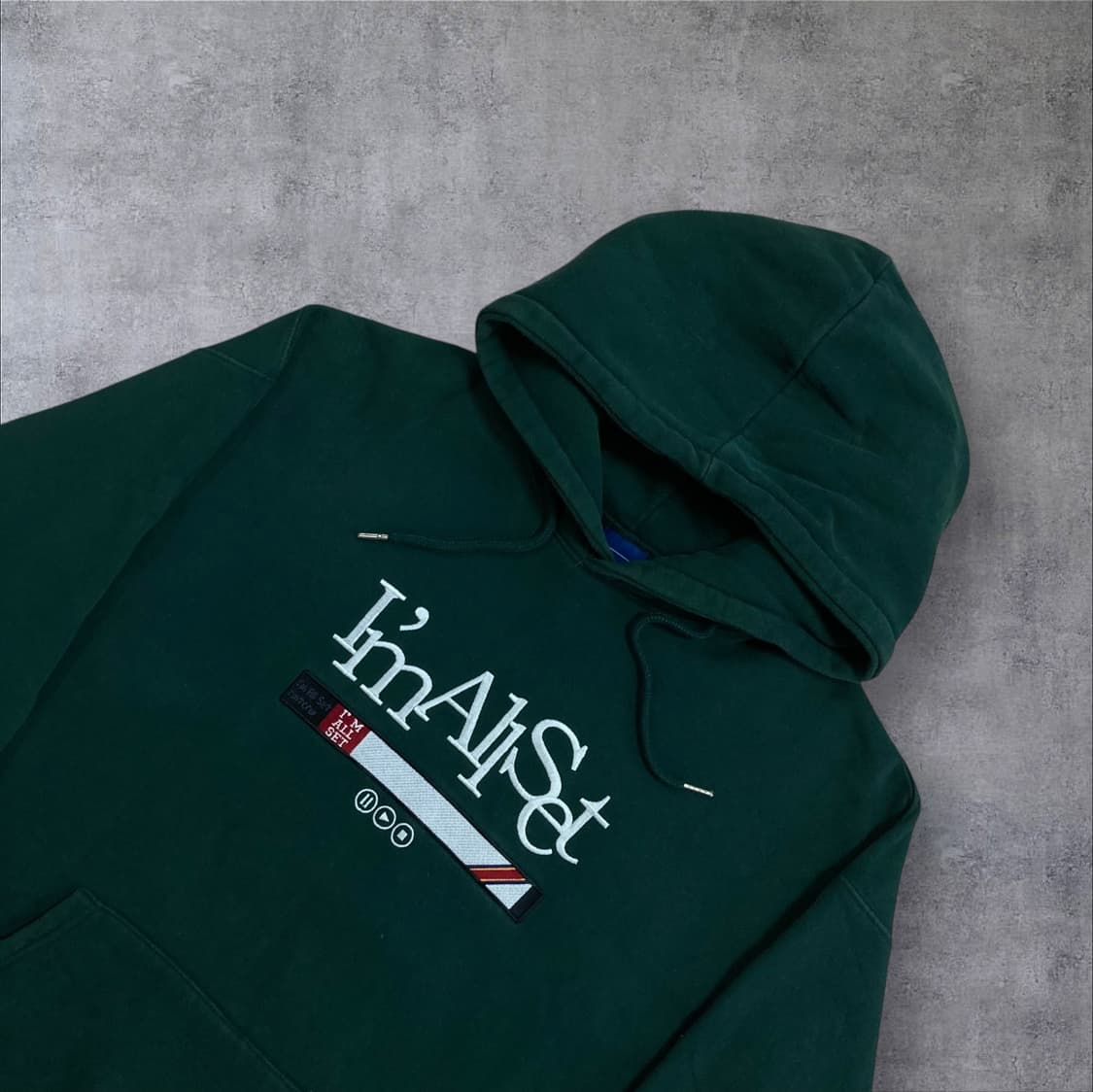 로맨틱크라운 빅로고 그린 후드티 상품이미지2