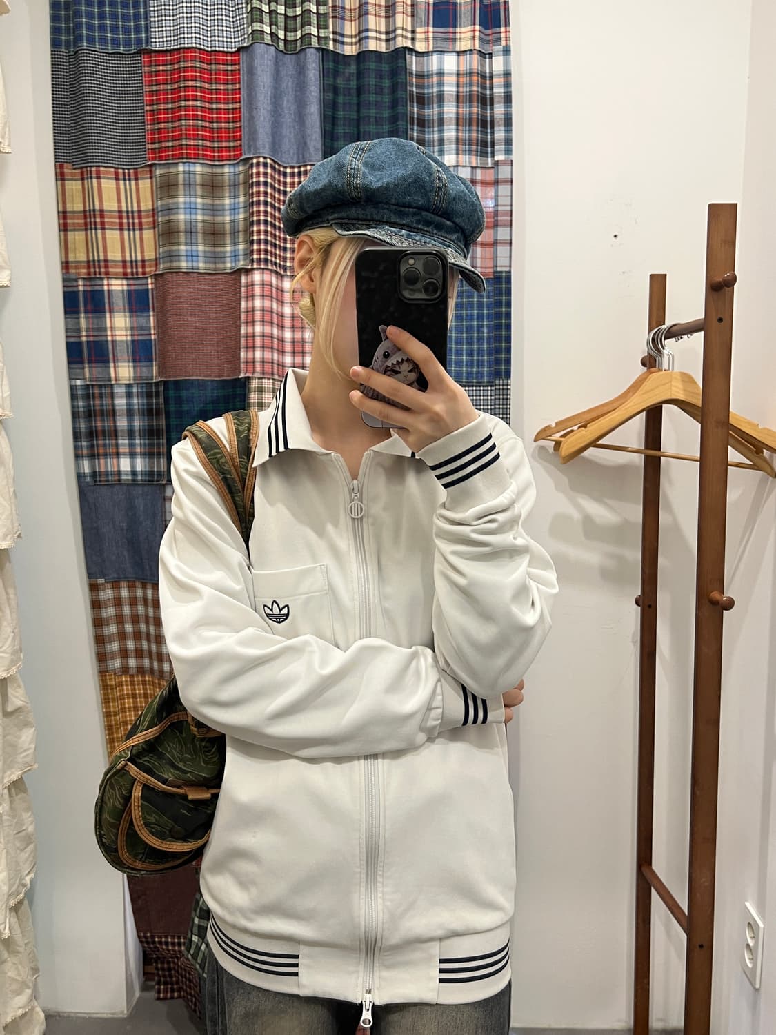 아디다스 화이트 네이비 포켓 져지 상품이미지3