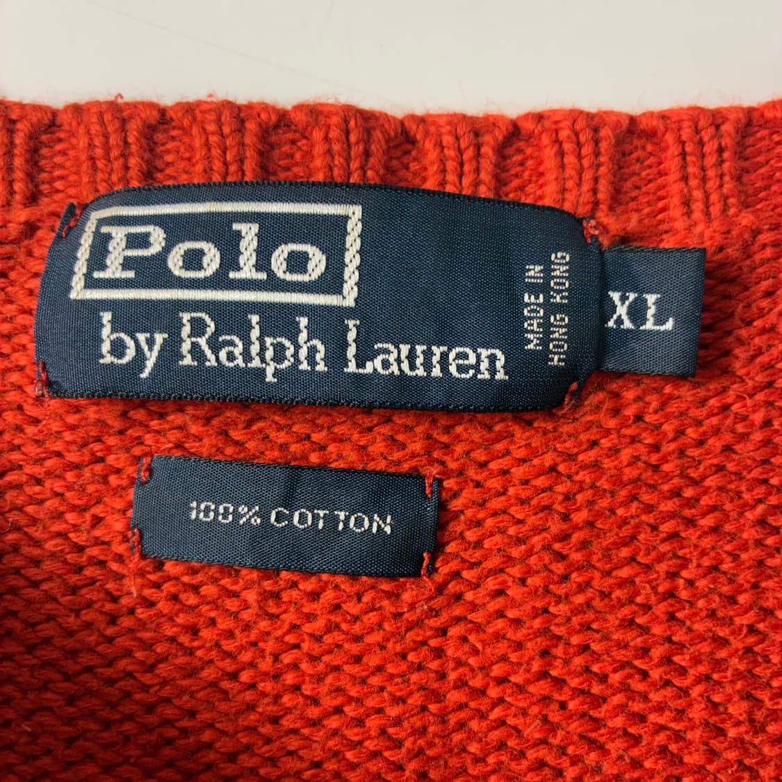 Polo  폴로 랄프로렌 90,s 자수 코튼 오렌지 니트  상품이미지4