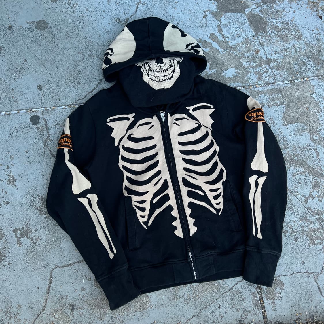 밴슨 스켈레톤 본 풀프린팅 마스크 후드 상품이미지1