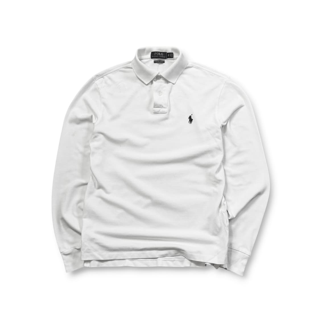 폴로 랄프로렌 화이트 롱 슬리브 카라 티셔츠 상품이미지1