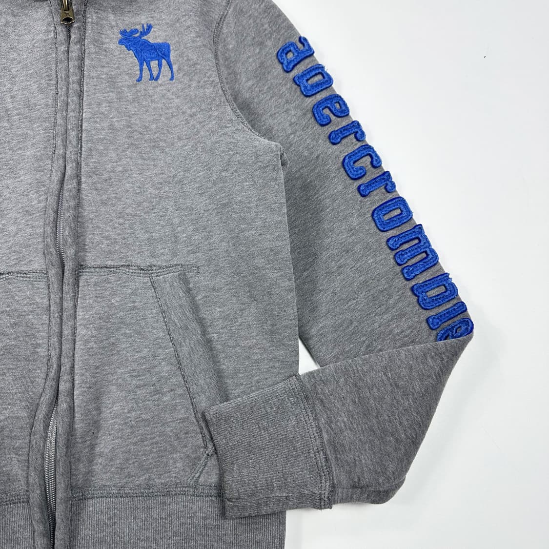 아베크롬비 걸즈 y2k 후드집업 그레이 실측 여성XS 상품이미지4