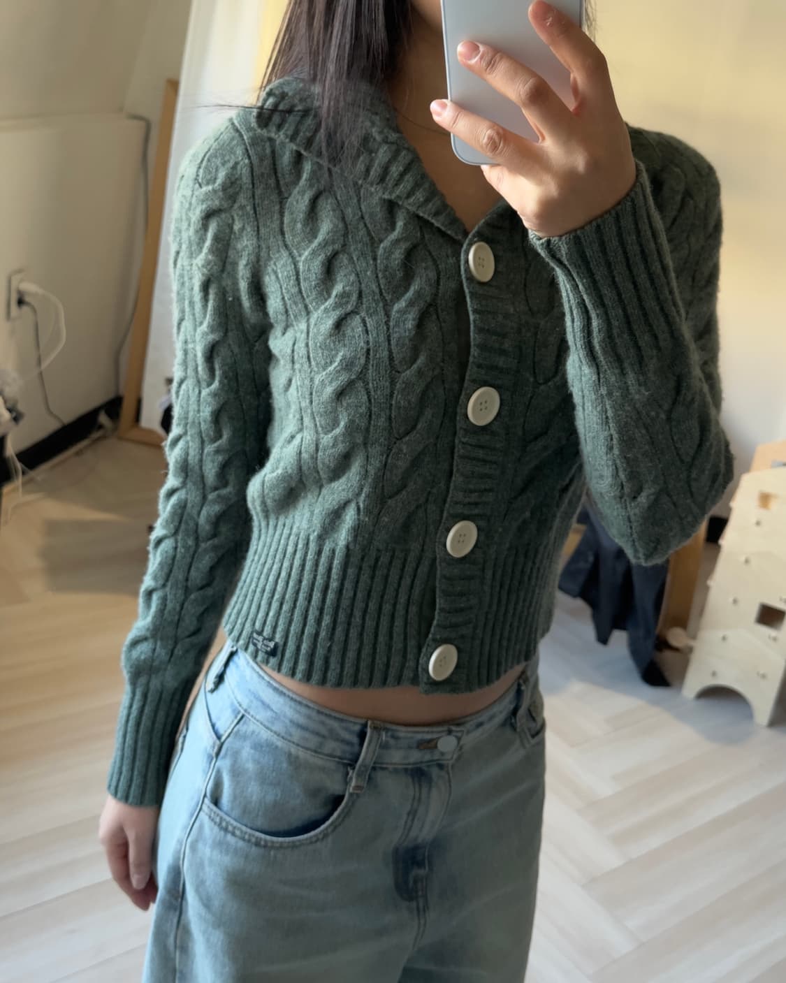 [POLO JEANS] Cable Knit Shawl Collar Car 상품이미지2