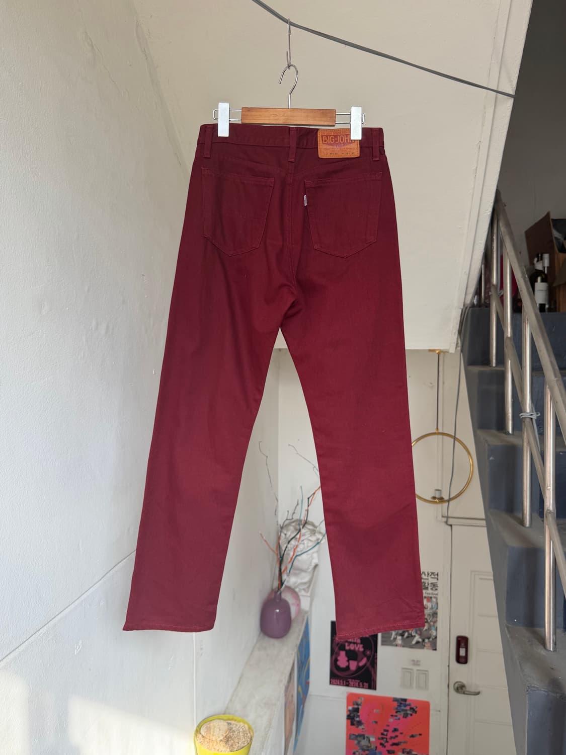 Bigjohn 일자핏 버건디 팬츠 상품이미지5