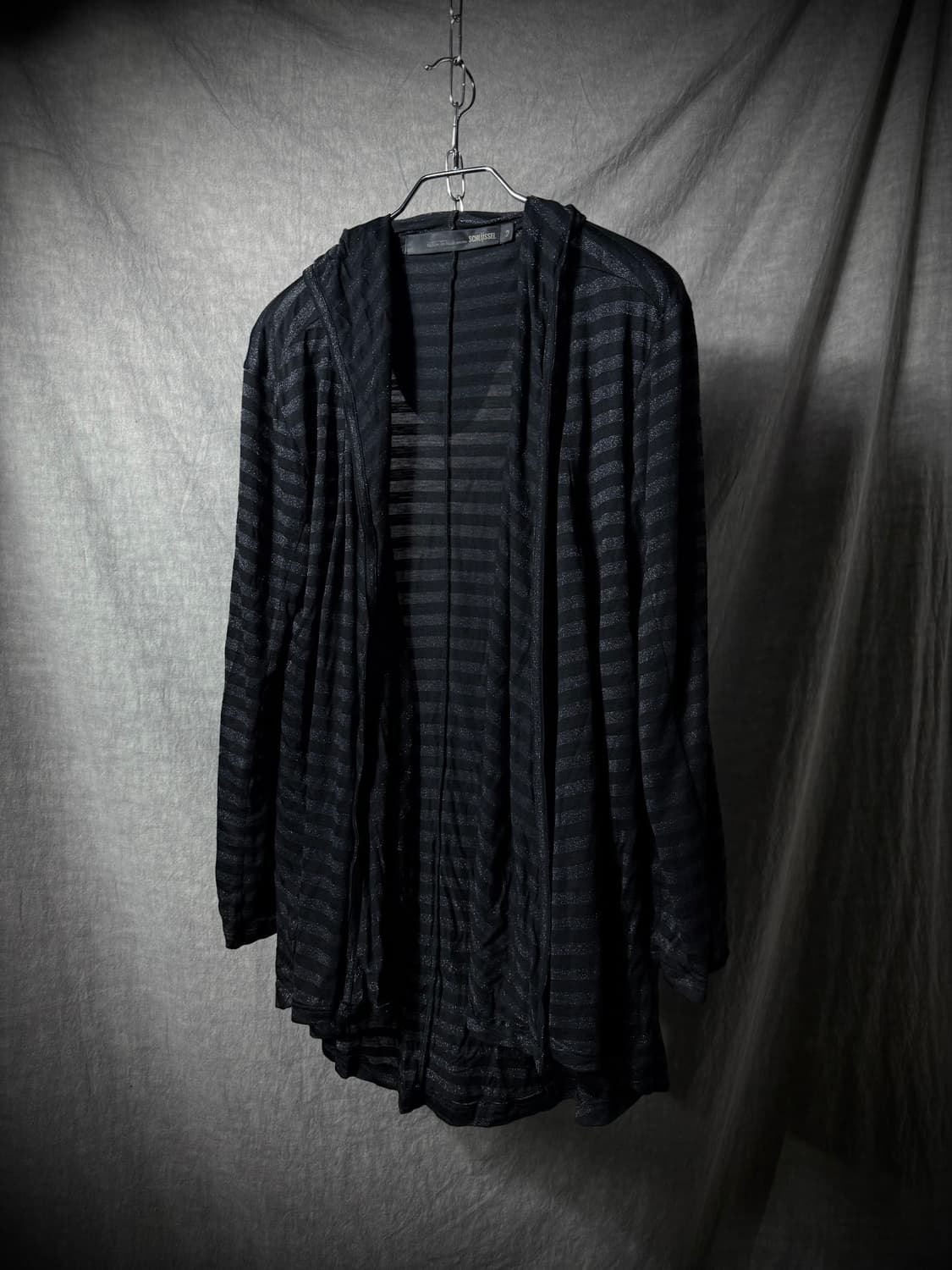 SCHÜSSEL Stripe Draped Hooded Cardigan 상품이미지2