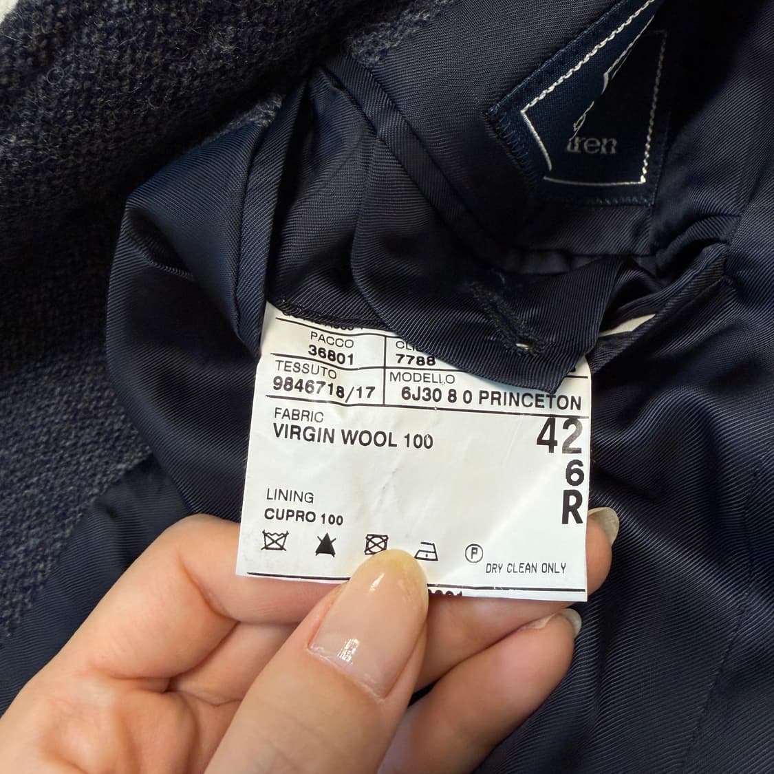 폴로 랄프로렌 남성 헤링본 울 블레이저 자켓 42R 상품이미지3